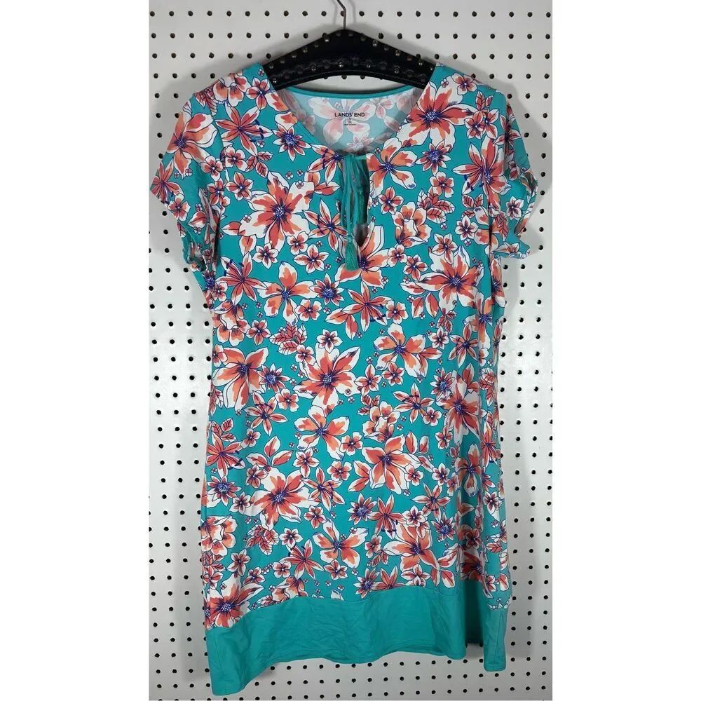 Lands End Floral cover up dress size S